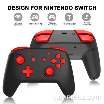 Controller di gioco con luci a LED per Nintendo Switch nero